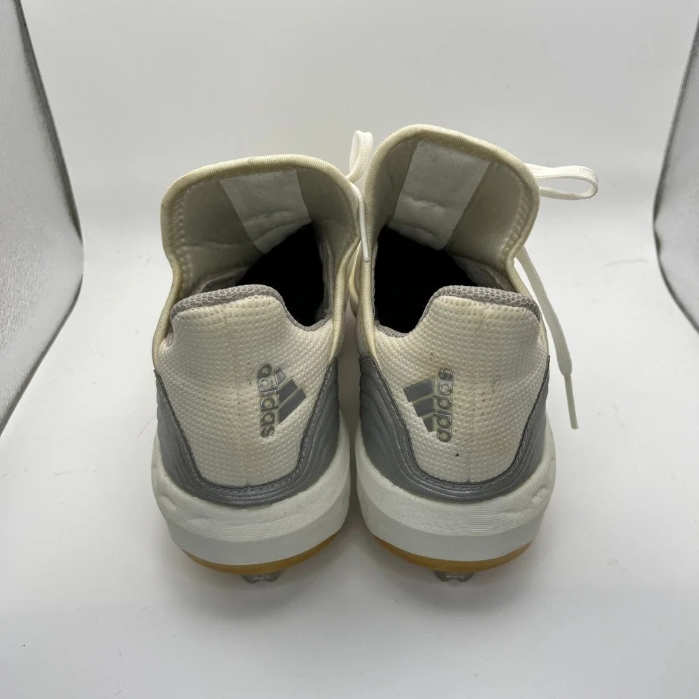 Adidas Men's Icon Bounce Baseball‎ Cleats White Silver Size 7 Metal Spikes